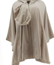 Susan Graver - Water-Resistant Packable Poncho with Hood - Oyster