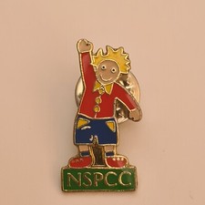 NSPCC Pin Enamel Badge Vintage VGC 