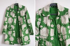 Boden Green Floral Coat Jacket