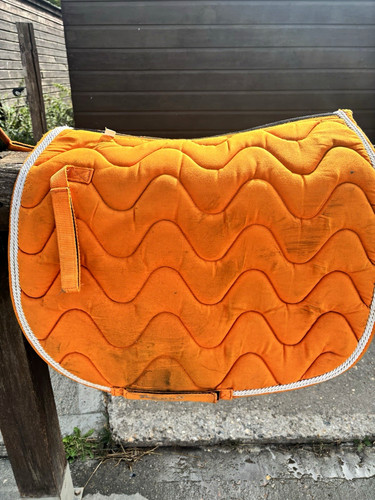 Orange quilted horse saddle - orange,