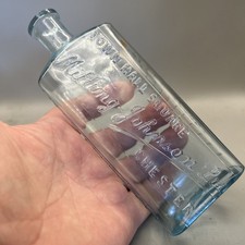 VICTORIAN CHEMIST BOTTLE EMBOSSED TOWN HALL SQUARE MILLING-JOHNSON LTD CHESTER