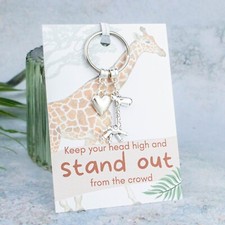 Giraffe Gifts, Stand Out From The Crowd, Animal Keyring, Zoo Birthday Gift