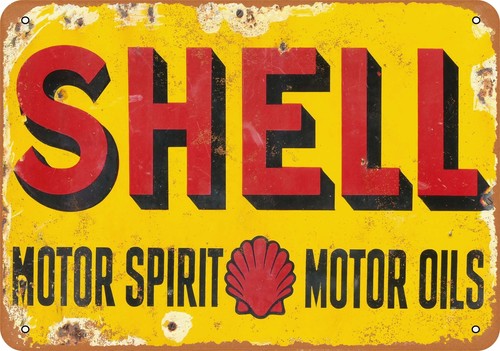 Metal sign shell motor oils - sign,