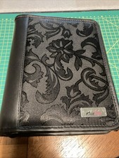 Knit Pro Knitting Needle Case/folder/binder In Black Floral Fabric