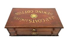 Antique Wooden Shop Display Sewing Cabinet for  J & P Coats Spool Haberdashery