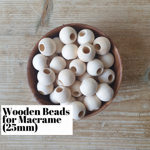 Large hole wooden beads - , for