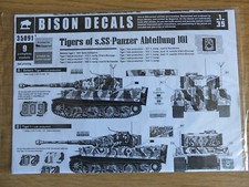 BISON DECALS 35091 - WWII TIGER  1's OF S.SS PANZER ABTEILUNG 101 - 1/35 DECALS