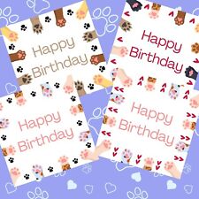 Cute Paw Print Birthday Cards