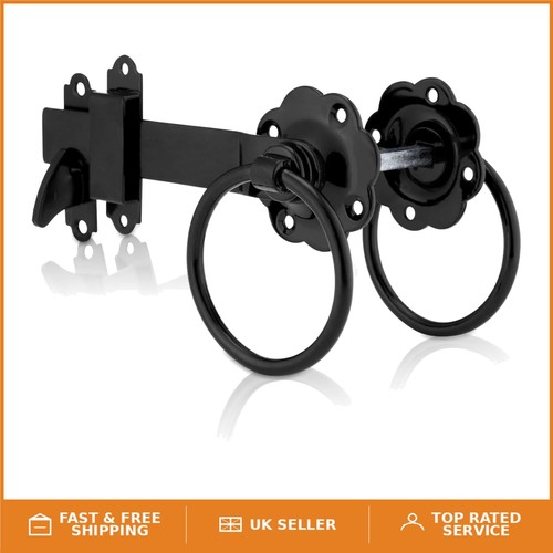 Robust black garden gate latch - garden,