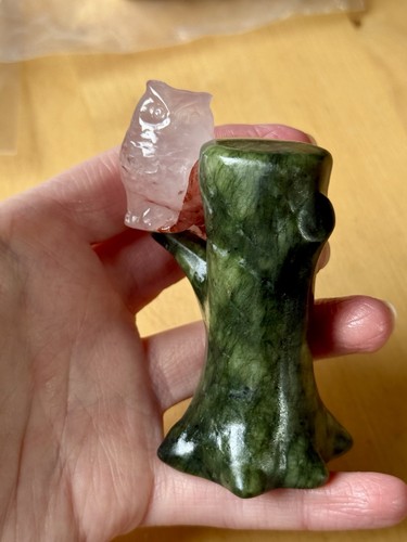 Fire quartz crystal owl - owl, sat