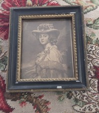 Antique Print In Original Frame Victorian Charlotte Davenport / George Romney