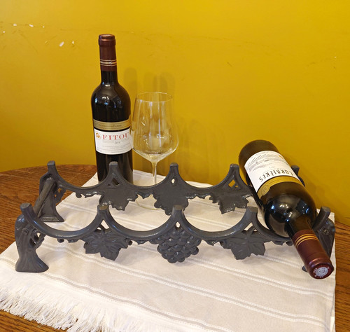 Grey cast iron wine bottle - wine,