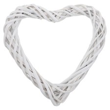 Wicker Heart Wreath White
