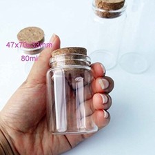 2pcs Empty Clear Glass Bottles