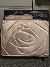 Lancôme Rose Gold With Rose Large Makeup Bag Case Travel Kit Zippered Handle