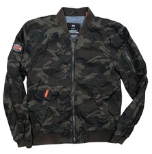 Superdry Mens Jacket Camouflage Camo Bomber Military Army Zip Rookie Size Medium