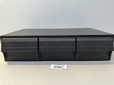 Vintage 80s Cassette Tape Storage Case Black Ash 3 Drawer Cabinet Holds 30 Tapes