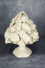 Vintage Capodimonte White Porcelain Majolica Vegetable Bowl Centrepiece