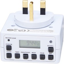 Timer Switch | 7 Day Digital Timer Light Switch | White UK Plug | S7DDT3