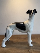 Coopercraft China 'Black & White Greyhound /Whippet' Figurine. 7.5" Tall
