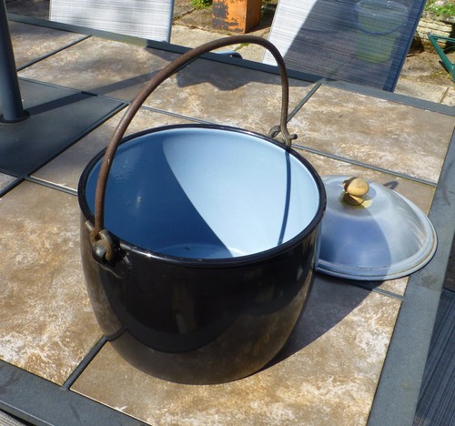 Vintage black enamel - vintage, cauldron