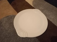 Vintage Fiesta Ware Homer Loughlin Handled Cake Plate Stand platter Art Deco 