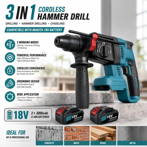 Cordless rotary hammer drill - rotary,