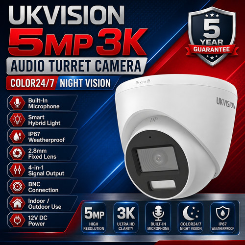 Ukvision 5mp turret cctv - 5mp,