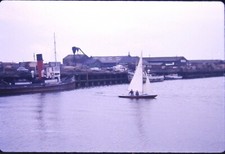35mm Slide Transparency Colour Retro Color Old River Dinghy Boats  1969