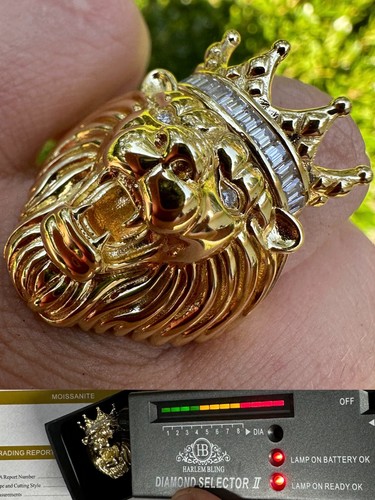 Lion moissanite baguette - lion,