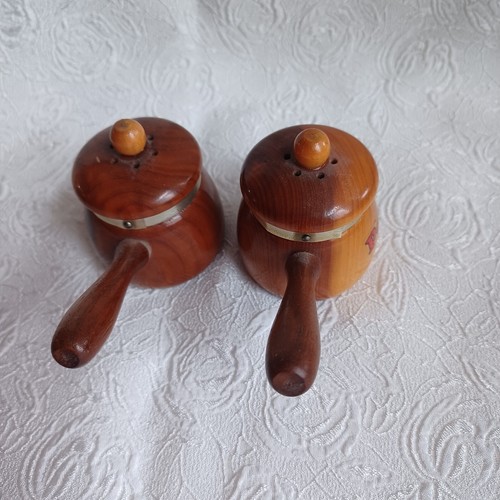 Vintage wood salt - wood, and
