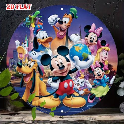 Mickey friends round - round, metal