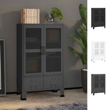 Industrial Storage Chest Anthracite Metal Sideboard Cabinet Box vidaXL