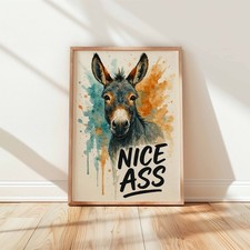 Funny Donkey Wall Art Print