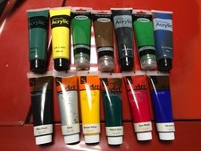 13 x Tubes of Acrylic Paint Various Colours WHS & Masterpiece