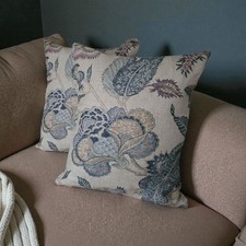 Pair Of New Handmade Cushion Covers In Zoffany  Kalamkari  Fabric 50cm X 50cm