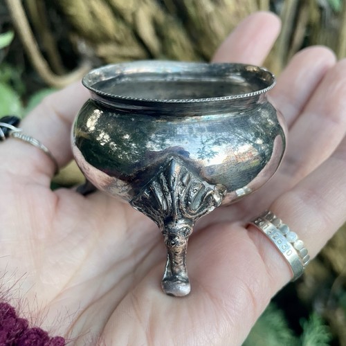 Small silver cauldron vintage - silver,