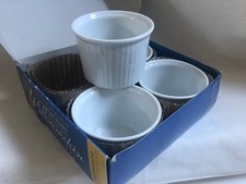 Vintage 4 x White Round Deep