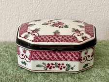 Antique Victorian Porcelain Samson of Paris Trinket Box - Faux Oriental Marks