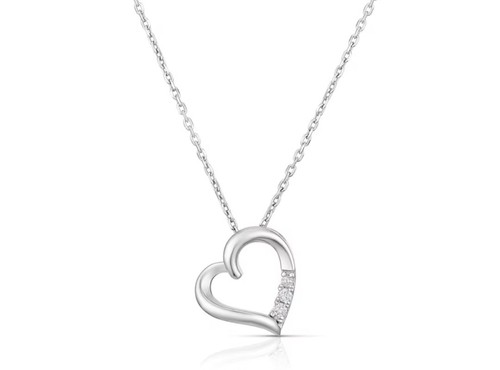 Sterling silver diamond - sterling, heart