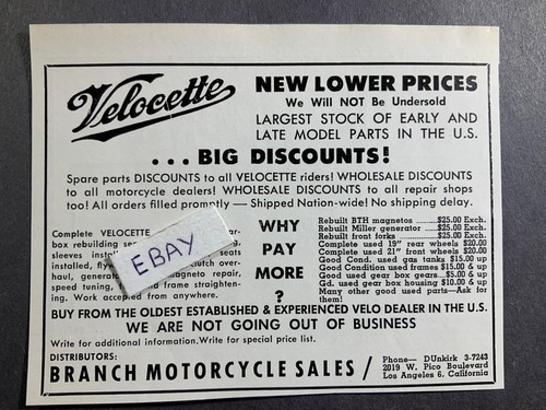 1965 magazine velocette - ad.,