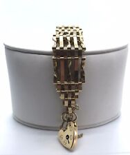 VINTAGE 9ct GOLD GATE BRACELET 375 LONDON HM 1977 QUALITY MADE EXCELLENT