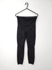 Spanx Moto Leggings Women Medium Black Faux Leather Shaping High Rise Biker
