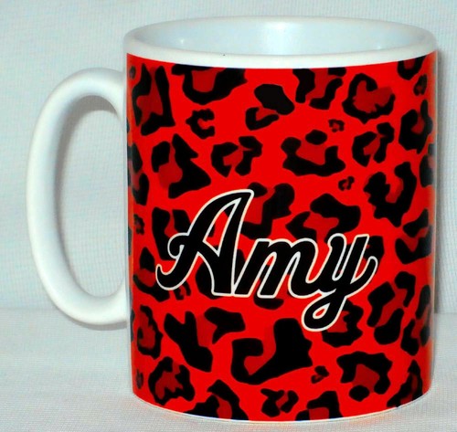 Red leopard skin - skin, mug