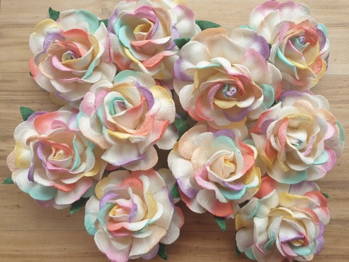 Pastel rainbow mulberry - rainbow, paper