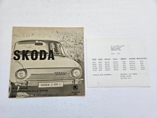 SKODA S100 S110 DEALER PRICE LIST SALES BROCHURE 1973