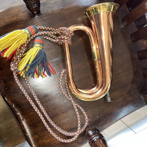 Vintage brass copper bugle - vintage, &
