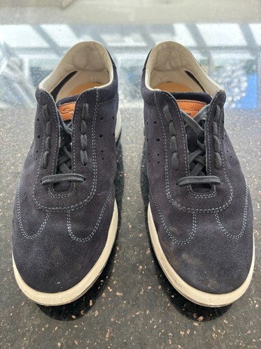 Santoni blue suede sneakers - suede,