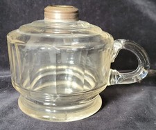 Vintage clear glass finger oil lamp - diameter 10.5 cm