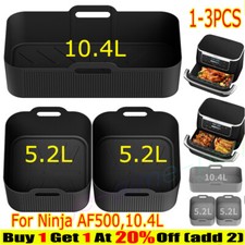 1~3pcs Silicone Pot Liners for Ninja AF500UK Air Fryer Dual Baskets Accessories